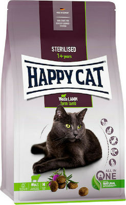 Happy Cat Sterilised Ξηρά Τροφή για Ενήλικες Στειρωμένες Γάτες με Αρνί 4kg