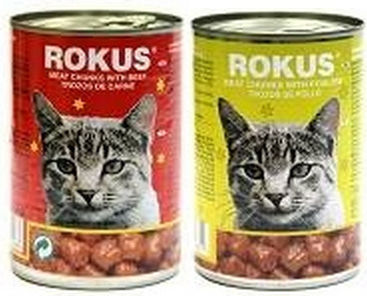 Rokus Can Wet Food for Adult Cats in Cans with Chicken 410gr