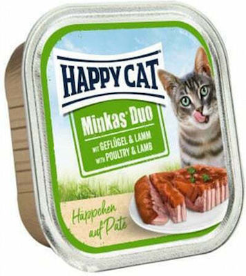 Happy Cat Duo Wet Food for Adult Cats for Urinary Health In Can with Lamb / Poultry 1pc 100gr