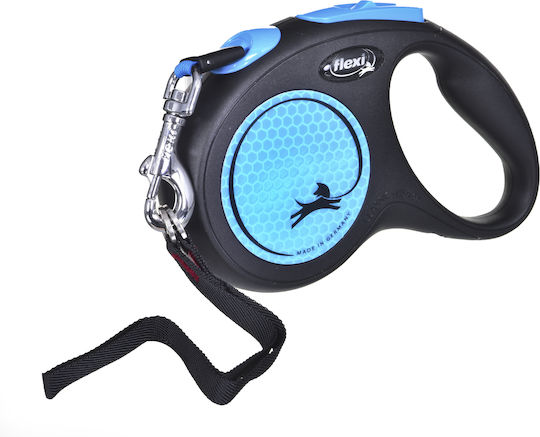 Flexi Foldable Dog Leash Lead Strap New Neon In Blue Colour 5m Up To 15kg