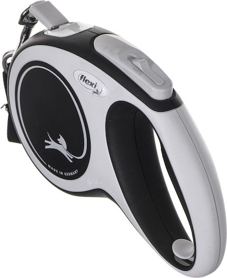 Flexi Foldable Dog Leash/Lead Strap New Comfort M White/Black in Black Colour 5m up to 25kg
