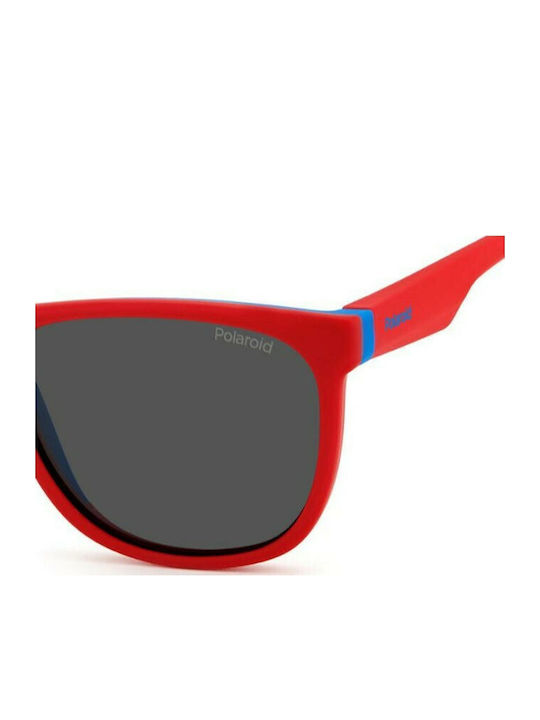 Polaroid Τετράγωνα Παιδικά Γυαλιά Ηλίου με Polarized Φακό Κόκκινα