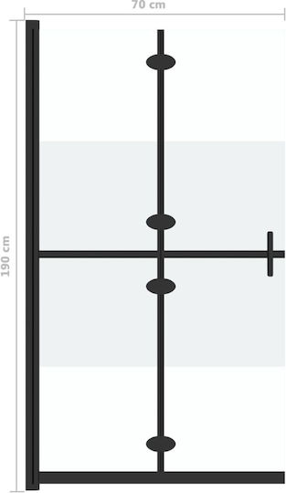 vidaXL Divider de verandă Duș cu Pliabil Ușă 70x190cm Sticlă transparentă