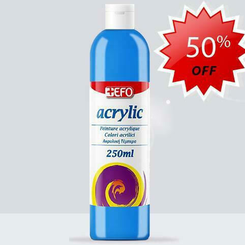 +Efo Acrylic Сет акрилни бои за живопис в Светлосин цвят Син 250мл 1бр