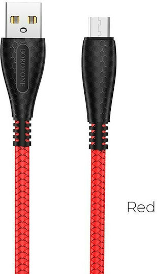 Borofone BX38 Braided USB 2.0 to micro USB Cable Κόκκινο 1m
