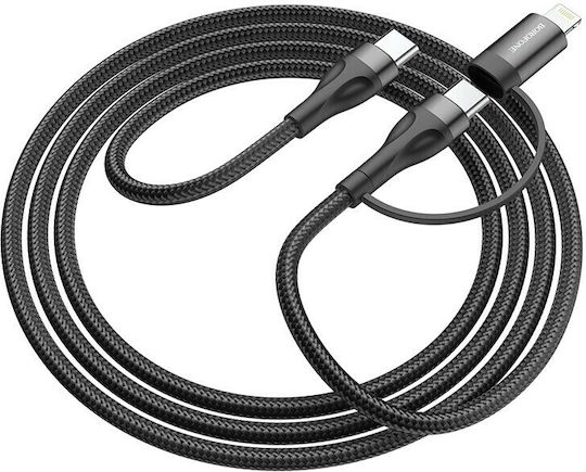 Borofone BX61 Source 2in1 Braided USB-C to Lightning Cable 20W Μαύρο 1m