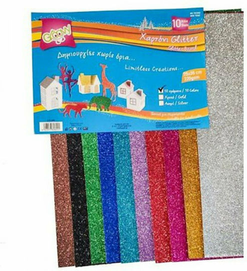 Groovy Canson Cardboard Glitter No3 10 Sheets 25x35cm
