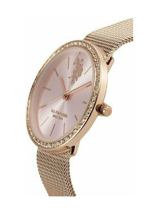 U.S. Polo Assn. Watch with Metal Bracelet Pink Gold USP5669RG