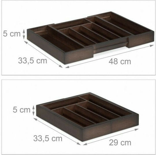 Relaxdays Divizoare de sertar Lemn în Maro Culori 33.5x48x5cm