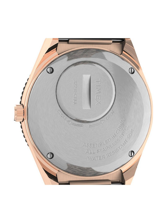 Timex Reissue Women's Watch Chronograph with Pink Gold Metal Bracelet