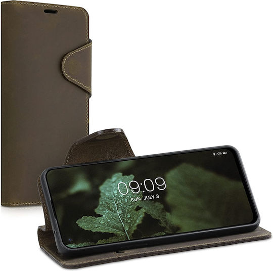 Kalibri Suede Brieftasche Leder Braun (OnePlus Nord 2)