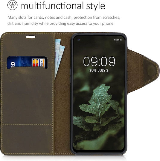 Kalibri Suede Brieftasche Leder Braun (OnePlus Nord 2)