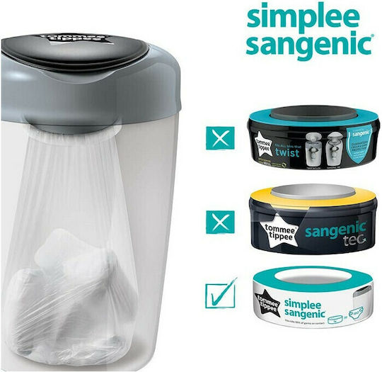 Tommee Tippee Twist Click Waste Bin for Diapers White 5 Pieces
