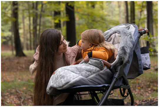 Sensillo Olaf Stroller Footmuff Waterproof Graphite with Fleece Lining 100x45cm
