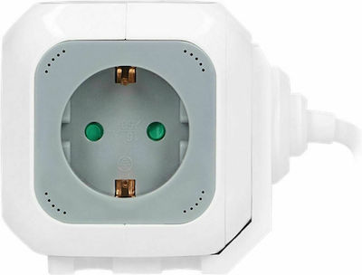Orno 3-Outlet PowerCube with USB and Surge Protection 1.4m White