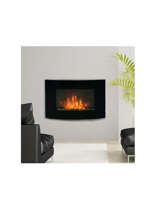 HomCom Стенен Електрическа печка 2000W 89.2x48см Черен