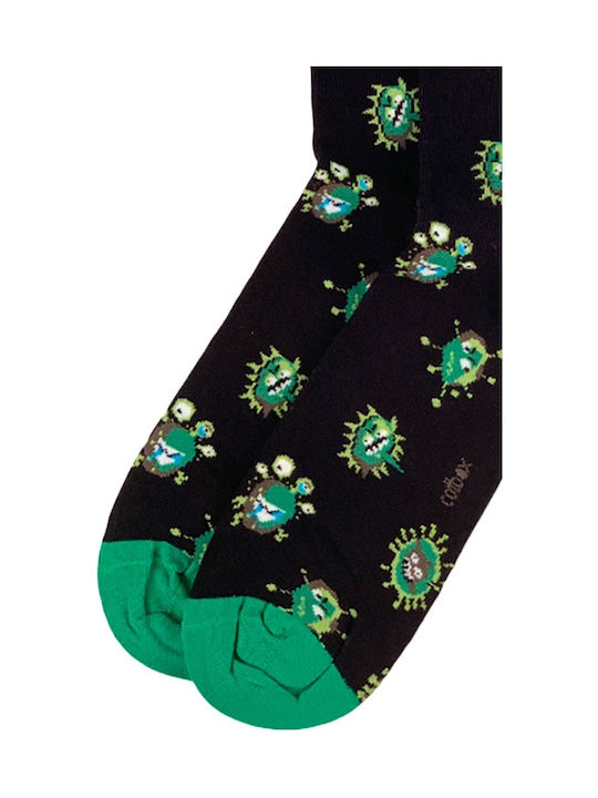 CotBoxer Virus Patterned Socks Black