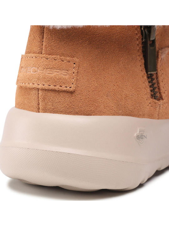 Go Joy Wildleder Stiefeletten Damen mit Pelz Braun
