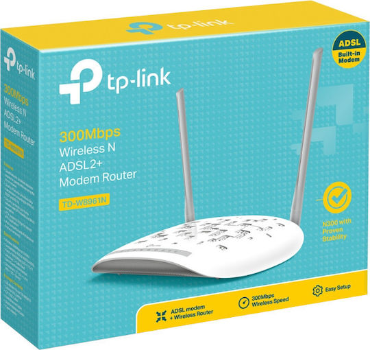 TP-LINK TD-W8961N v3 Ασύρματο ADSL2+ Modem Router Wi‑Fi 4 με 4 Θύρες