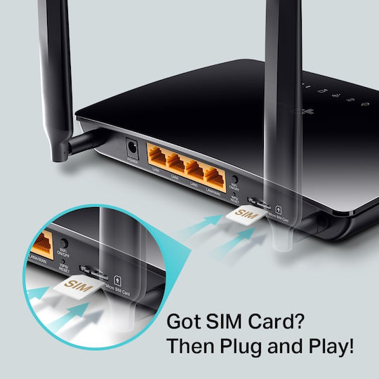 TP-LINK Archer MR400 v4 Ασύρματο 4G Router Wi‑Fi 5 με 3 Θύρες