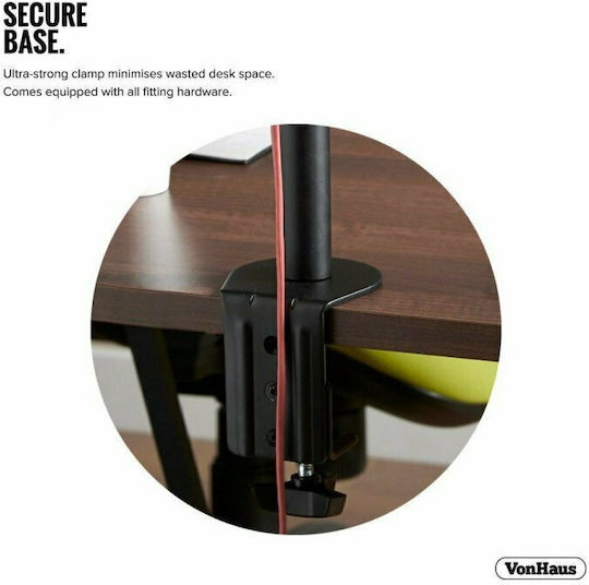 VonHaus Computer Monitor Ständer Bildschirm bis 32" mit Arm Schwarz (3005115)
