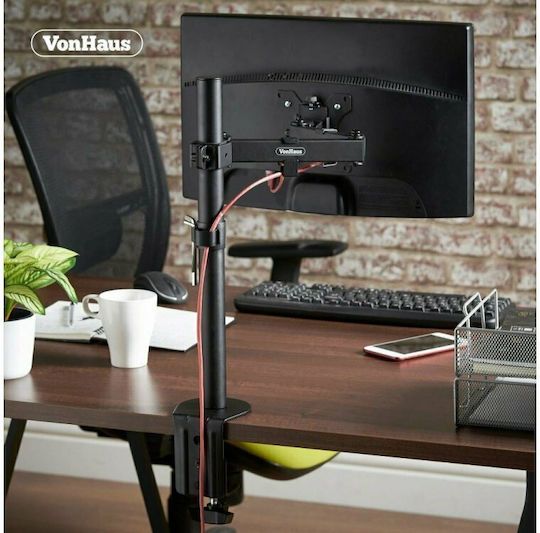 VonHaus Computer Monitor Ständer Bildschirm bis 32" mit Arm Schwarz (3005115)