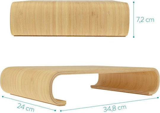 Navaris Wood Bamboo Desktop Stand Monitor Brown