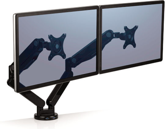 Fellowes Platinum Desktop Stand for 2 Monitors up to 27" with Arm