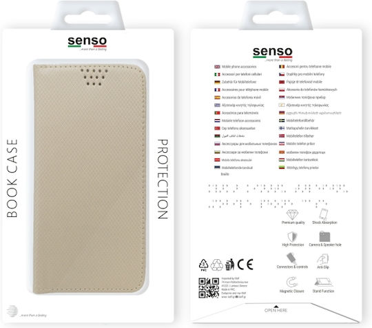 Senso Book Buchhülle bis 5.3" Gold SENUNI53G