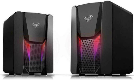 Aula N-108 Ηχεία Υπολογιστή 2.0 με RGB Φωτισμό και Ισχύ 3W Μαύρα