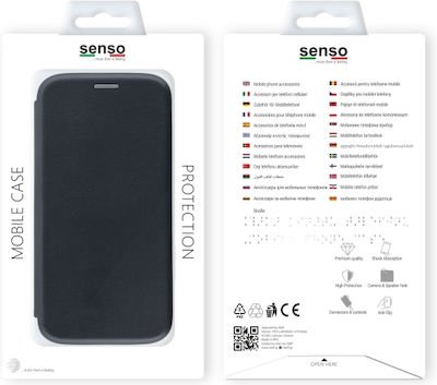 Senso Oval Stand Book Δερματίνης Μαύρο (Galaxy S21+ 5G)