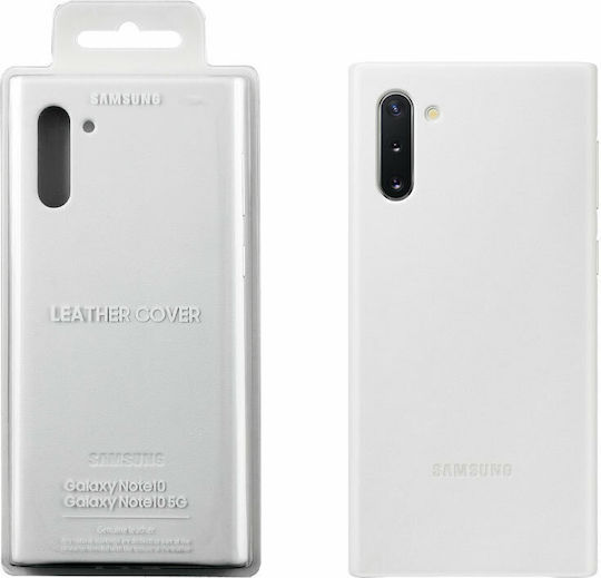 Samsung Leather Cover Back Cover Δερμάτινο Λευκό (Galaxy Note 10)