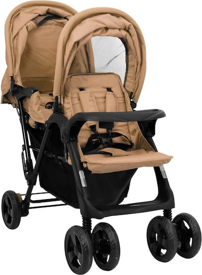 vidaXL Double Stroller Suitable for Newborn Taupe