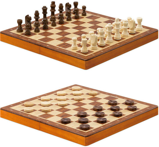 Navaris Chess /Draughts Wood with Pawns 29x29cm