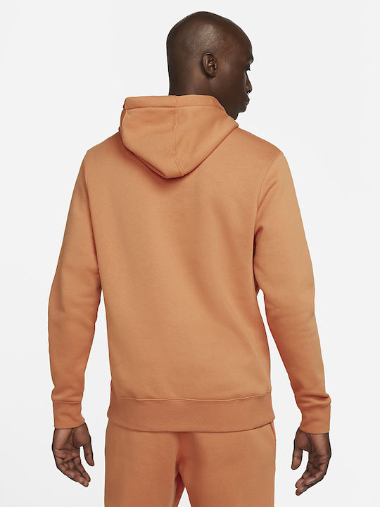 Nike Club Φούτερ Hot Curry με Κουκούλα