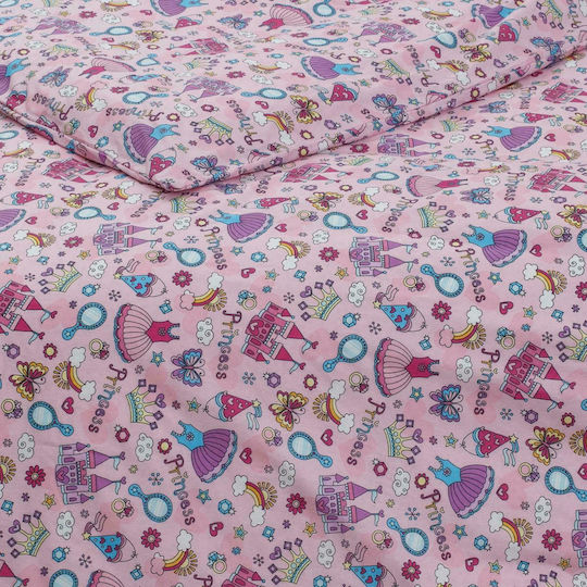 Borea Kinderdecken Elektrisches Set Mit 1 Kopfkissenbezug Prinzessin Rosa 160x220cm