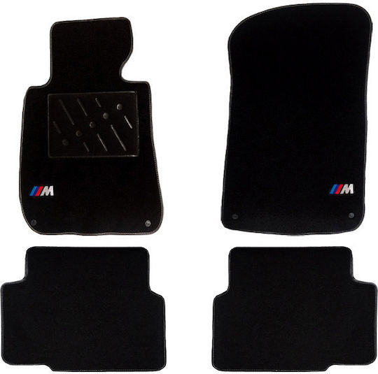 Carner Set of Front and Rear Mats 4pcs for BMW Series 3 1999+ Black