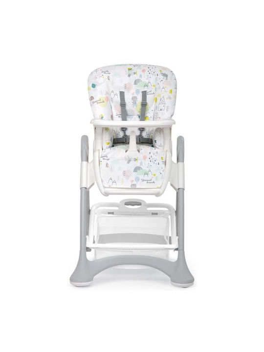 Cam Cam Campione Klappbarer Baby Hochstuhl mit Höhenverstellbar Weiß