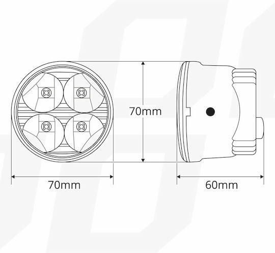 AMiO DRL 510L Στρογγυλό Φώτα Ημέρας Αυτοκινήτου LED Universal 12 / 24V 16W 2τμχ