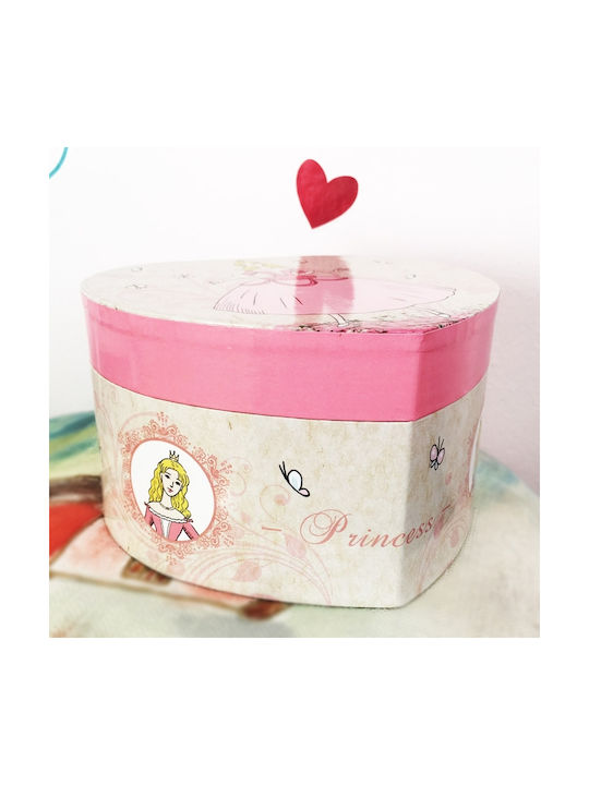 SP Souliotis Kinder-Schmuckkästchen Herz aus Holz Rosa