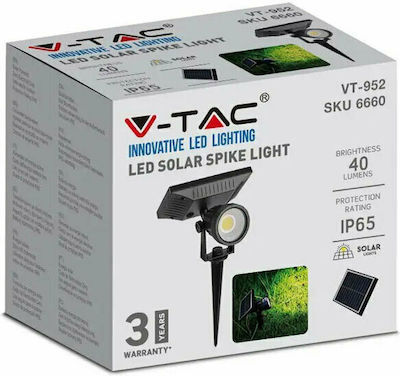 V-TAC VT-952 Solar Spike Light 2W 40lm Natural White 4000K with Photocell IP65