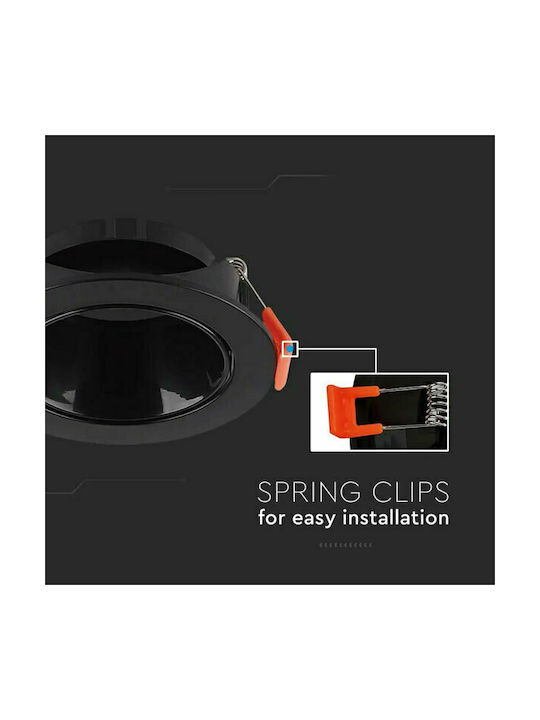 V-TAC Paralelogram Plastic Spot Încorporat cu Soclu GU10 Negru 8.5x7.2cm. 1buc