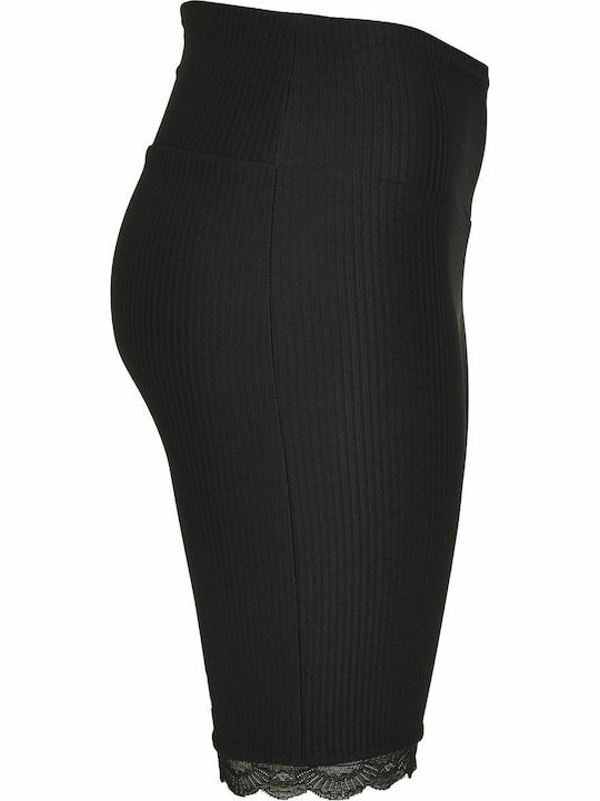 Frauen Fahrrad Leggings Hochgeschnitten Schwarz