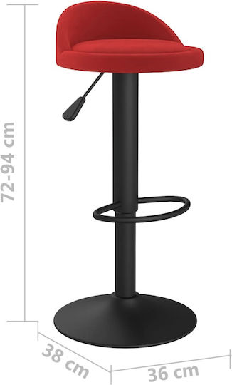 Hocker Bar mit Höhenverstellbar Bordeaux 36x38x72cm