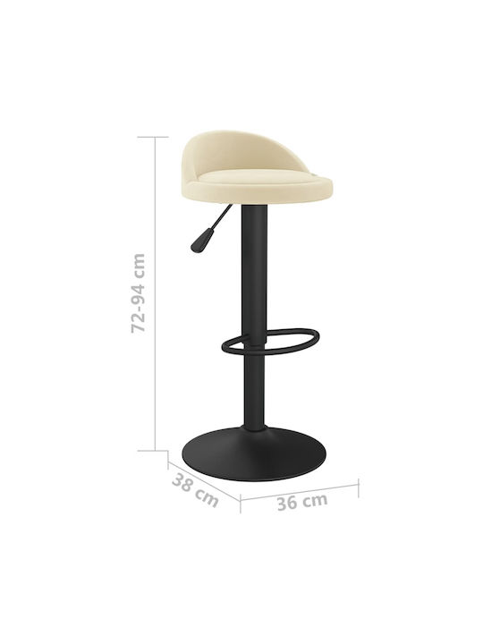 Hocker Bar mit Höhenverstellbar Cream 2Stück 36x38x72-94cm