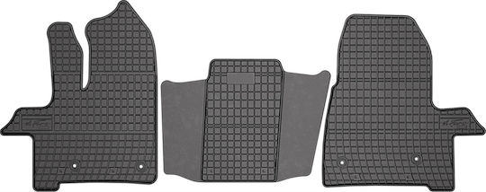 Frogum Set Front and Back Car Mats 3 Pieces for Ford Transit Custom 2017-2023 Black