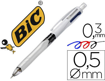 BIC 4 Colours 3+1HB Mechanical Pencil for Drawing Plastic 1pcs White