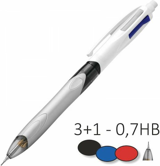 BIC 4 Colours 3+1HB Mechanical Pencil for Drawing Plastic 1pcs White