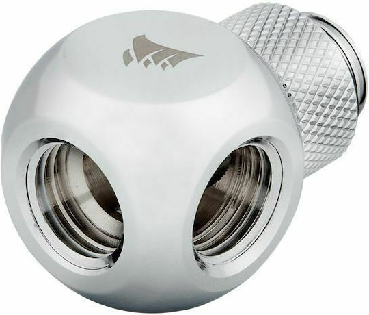 Corsair Hydro X Series XF Rotary Y-Splitter Fittings Ασημί