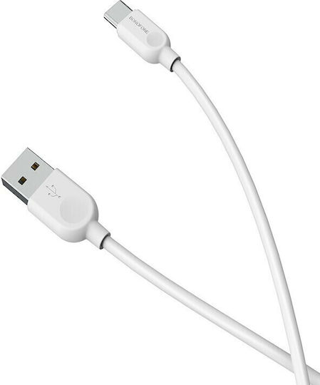 Borofone BX14 USB 2.0 Cable USB-C male - USB-A White 2m